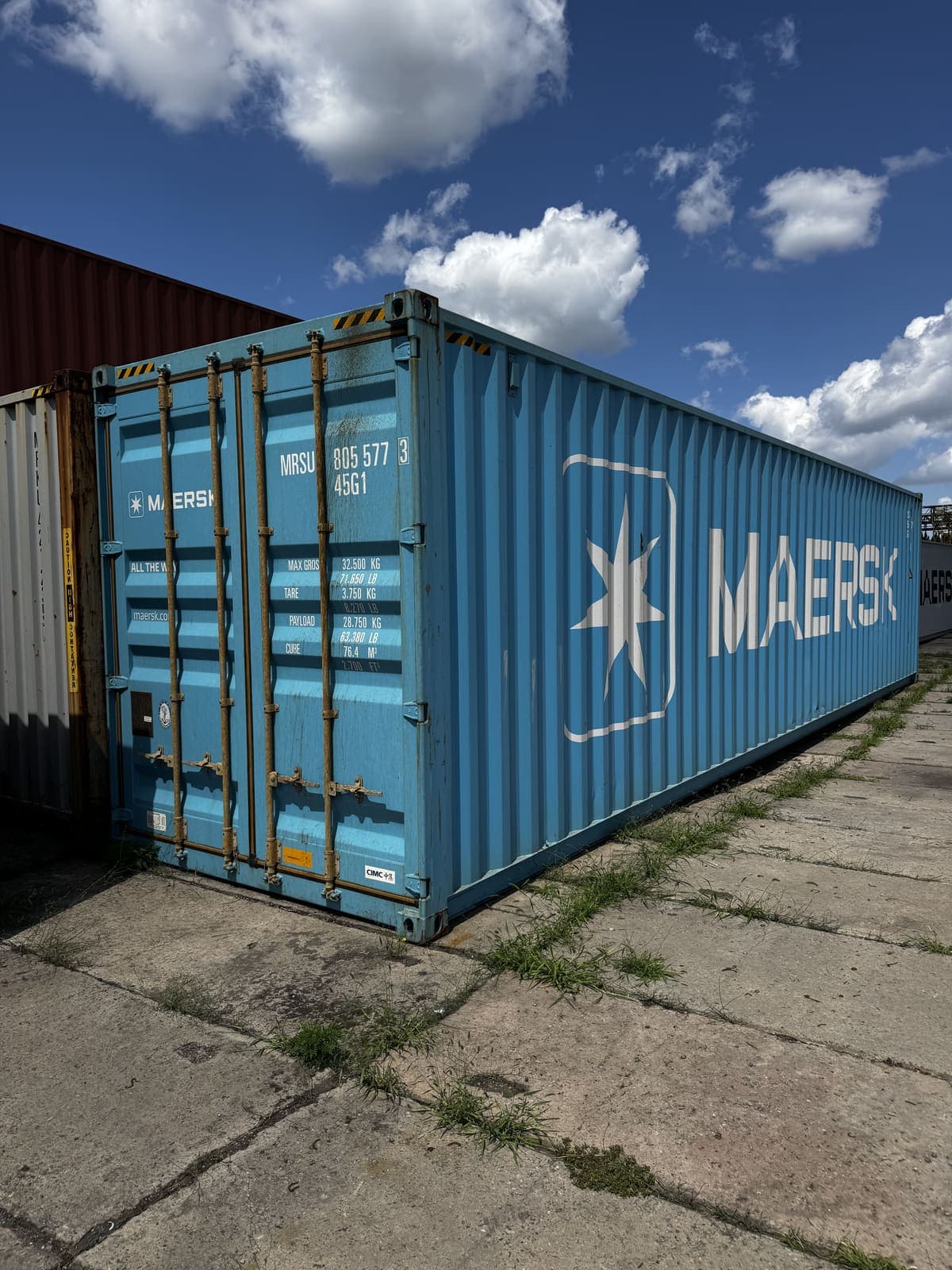 40ft High Cube, вживаний — Вживаний 40ft High Cube Maersk з маркуванням 45G1